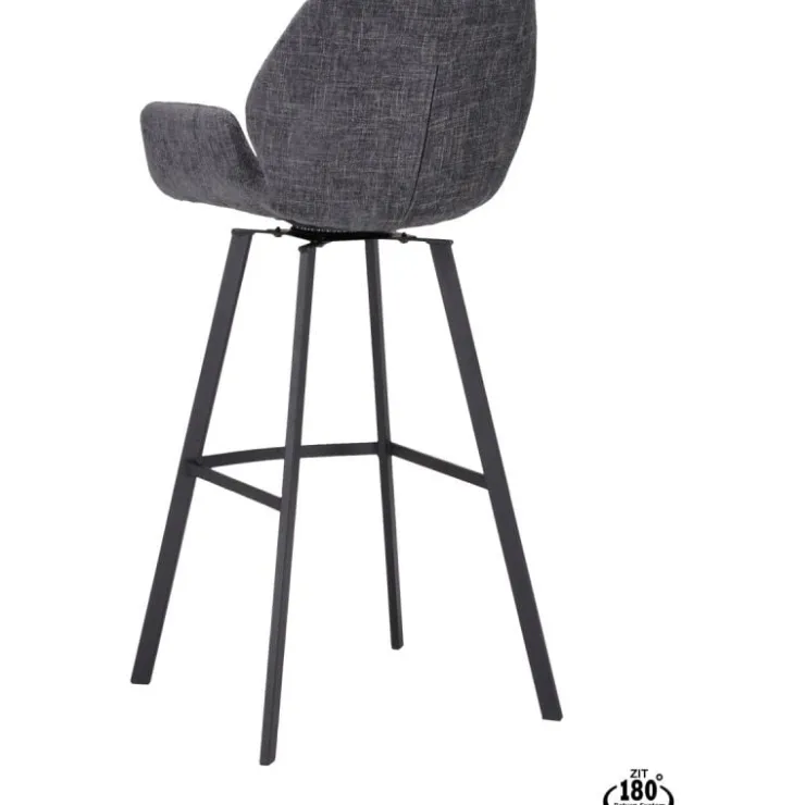 Trendhopper Barstoel Lizz 80cm stof Darkgrey^ Barkrukken