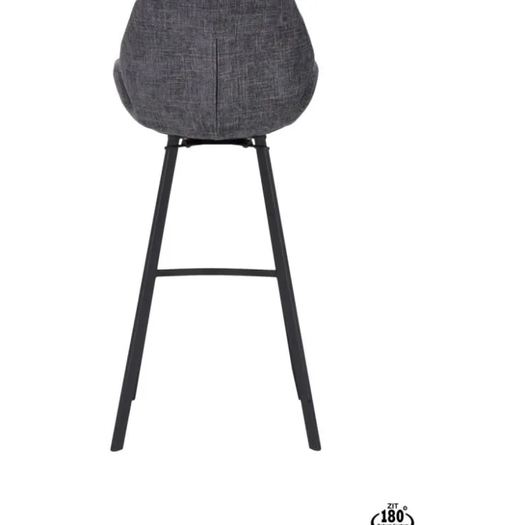 Trendhopper Barstoel Lizz 80cm stof Darkgrey^ Barkrukken