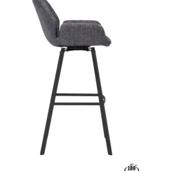 Trendhopper Barstoel Lizz 80cm stof Darkgrey^ Barkrukken