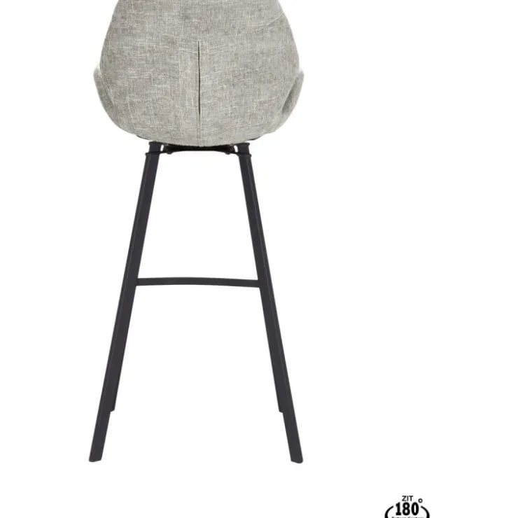 Trendhopper Barstoel Lizz 80cm stof Taupe^ Barkrukken