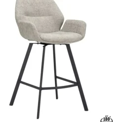 Trendhopper Barstoel Lizz 65cm stof Taupe^ Barkrukken