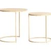Trendhopper Bijzettafel Sadar Set van 2 Zand 50X40+52X46 CM^ Salontafels|Bijzettafels