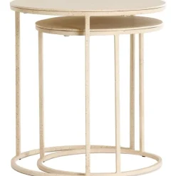 Trendhopper Bijzettafel Sadar Set van 2 Zand 50X40+52X46 CM^ Salontafels|Bijzettafels