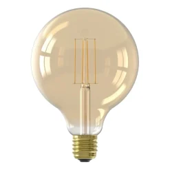 Trendhopper Calex LED volglas LangFilament Globelamp 220-240V 4.5W 470lm E27 G125, Goud 2100K Dimbaar^ Lichtbronnen