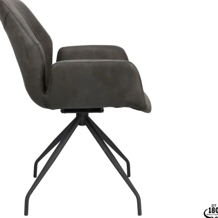 Trendhopper Eetkamerstoel Vieve Bull Antraciet^ Eetkamerstoelen
