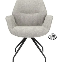 Trendhopper Eetkamerstoel Vieve stof Taupe^ Eetkamerstoelen