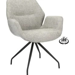 Trendhopper Eetkamerstoel Vieve stof Taupe^ Eetkamerstoelen