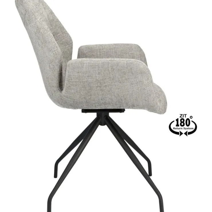 Trendhopper Eetkamerstoel Vieve stof Taupe^ Eetkamerstoelen