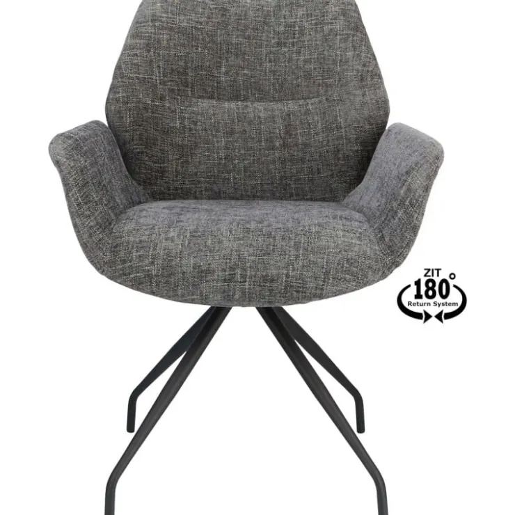 Trendhopper Eetkamerstoel Vieve stof Darkgrey^ Eetkamerstoelen