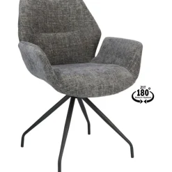 Trendhopper Eetkamerstoel Vieve stof Darkgrey^ Eetkamerstoelen