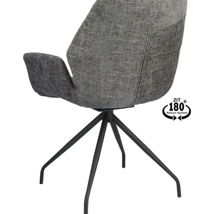 Trendhopper Eetkamerstoel Vieve stof Darkgrey^ Eetkamerstoelen