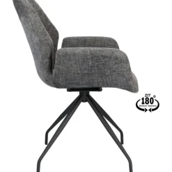 Trendhopper Eetkamerstoel Vieve stof Darkgrey^ Eetkamerstoelen