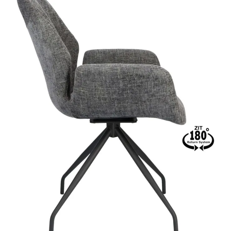 Trendhopper Eetkamerstoel Vieve stof Darkgrey^ Eetkamerstoelen