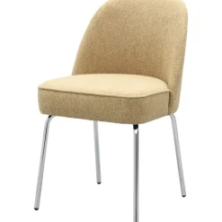 Trendhopper Eetkamerstoel Vogue Gear Camel met chromen poten^ Eetkamerstoelen