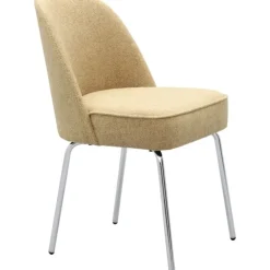 Trendhopper Eetkamerstoel Vogue Gear Camel met chromen poten^ Eetkamerstoelen