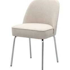Trendhopper Eetkamerstoel Vogue Gear Natural met chromen poten^ Eetkamerstoelen