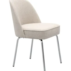 Trendhopper Eetkamerstoel Vogue Gear Natural met chromen poten^ Eetkamerstoelen