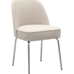 Trendhopper Eetkamerstoel Vogue Gear Natural met chromen poten^ Eetkamerstoelen