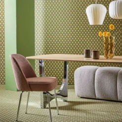 Trendhopper Eetkamerstoel Vogue Gear Powder met chromen poten^ Eetkamerstoelen