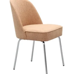 Trendhopper Eetkamerstoel Vogue Gear Powder met chromen poten^ Eetkamerstoelen