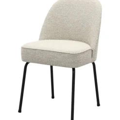Trendhopper Eetkamerstoel Vogue Lima Beige met zwarte poten^ Eetkamerstoelen