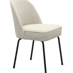 Trendhopper Eetkamerstoel Vogue Lima Beige met zwarte poten^ Eetkamerstoelen