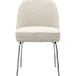 Trendhopper Eetkamerstoel Vogue Lima Beige met chromen poten^ Eetkamerstoelen