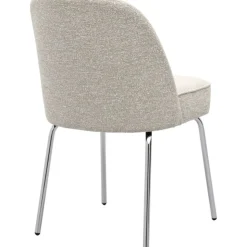 Trendhopper Eetkamerstoel Vogue Lima Beige met chromen poten^ Eetkamerstoelen