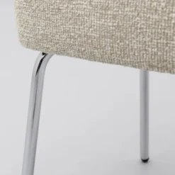 Trendhopper Eetkamerstoel Vogue Lima Beige met chromen poten^ Eetkamerstoelen
