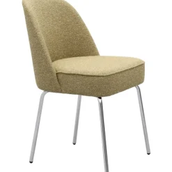 Trendhopper Eetkamerstoel Vogue Lima Curry met chromen poten^ Eetkamerstoelen