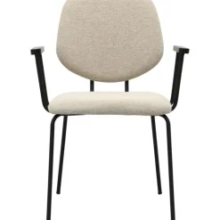 Trendhopper Eetkamerstoel Zelo met arm Beige^ Eetkamerstoelen