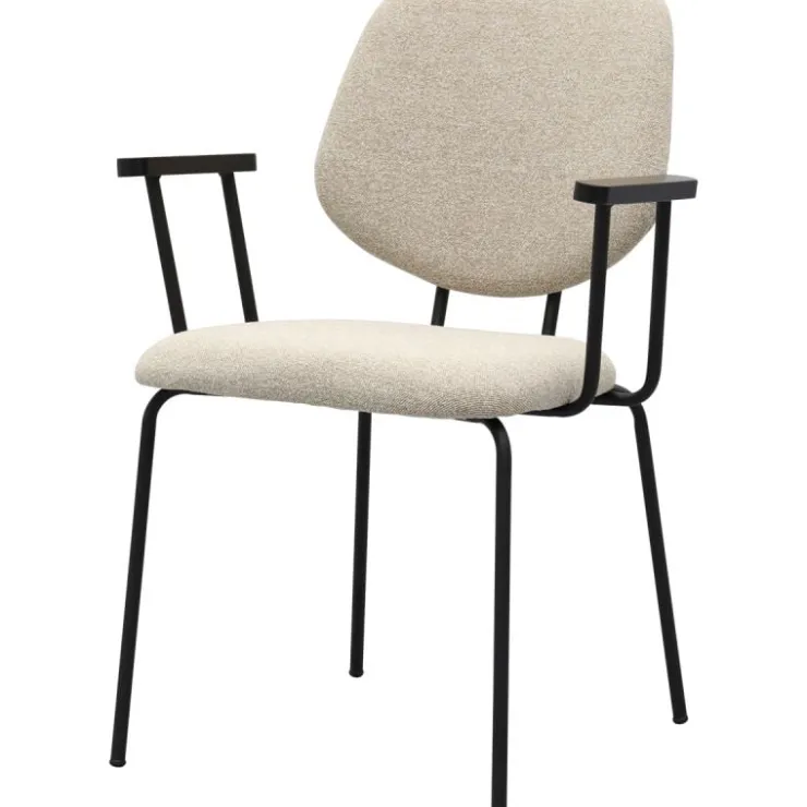 Trendhopper Eetkamerstoel Zelo met arm Beige^ Eetkamerstoelen