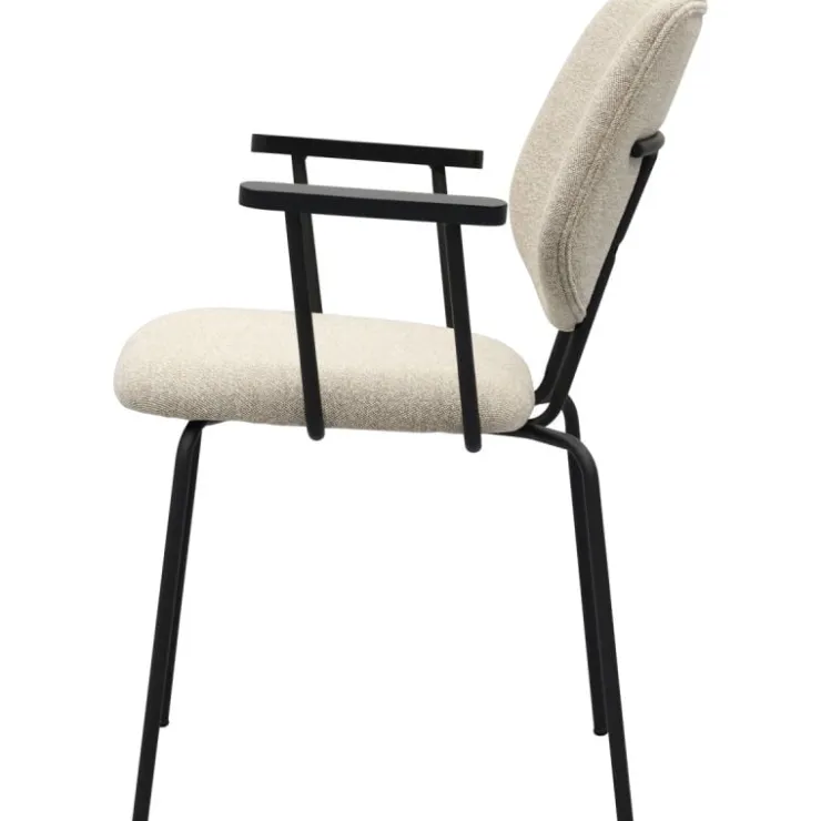 Trendhopper Eetkamerstoel Zelo met arm Beige^ Eetkamerstoelen