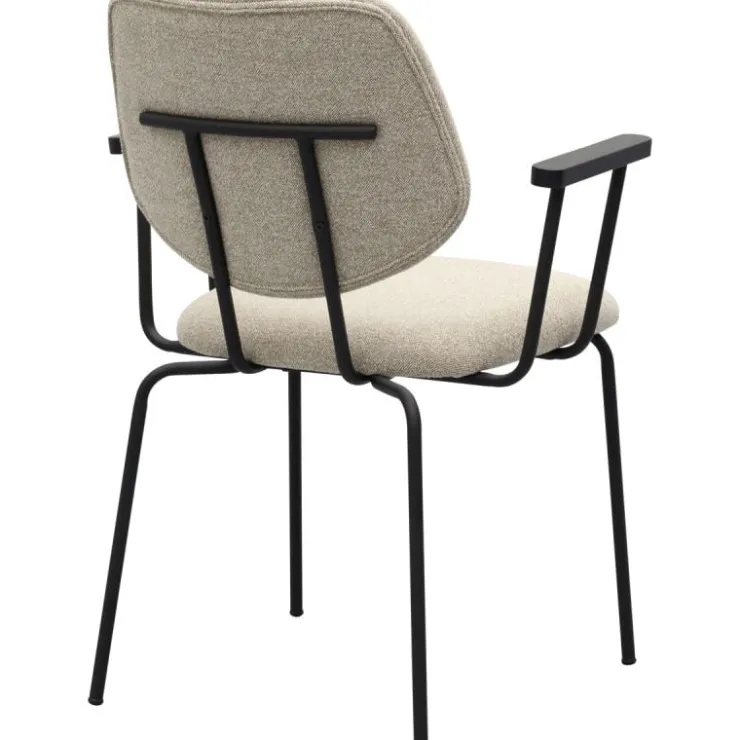 Trendhopper Eetkamerstoel Zelo met arm Beige^ Eetkamerstoelen