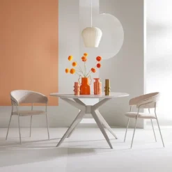 Trendhopper Eetkamerstoel Zeri met beige frame^ Eetkamerstoelen