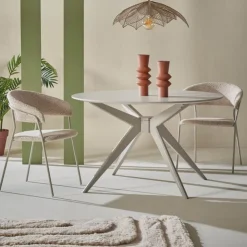 Trendhopper Eetkamerstoel Zeri met beige frame^ Eetkamerstoelen