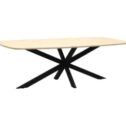 Trendhopper Eettafel Haiko Deens - Verjongd geborsteld Blad - 180x100 - Matrixpoot^ Eetkamertafels