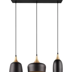 Trendhopper Hanglamp Chiraz mat zwart Excl. 3x E27 4,9W^ Bureau- & Tafellampen