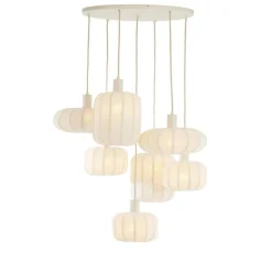 Trendhopper Hanglamp Tulsa 7-lichts rond Creme^ Hanglampen