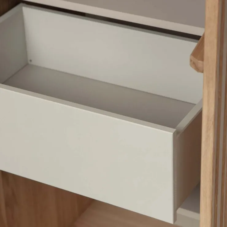 Trendhopper Hoge kast Gravure New Eiken Blanke lak^ Opbergkasten