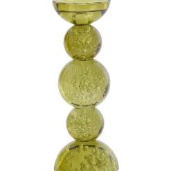 Trendhopper Kandelaar Itinga Glas Bubbel Olijfgroen 26,5 Cm^ Woonaccessoires