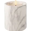 Trendhopper Ledkaars Marble wit 12,5cm hoog^ Woonaccessoires