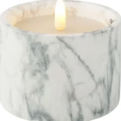 Trendhopper Ledkaars Marble wit 8,5cm hoog^ Woonaccessoires
