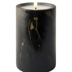 Trendhopper Ledkaars Marble zwart 16,5cm hoog^ Woonaccessoires