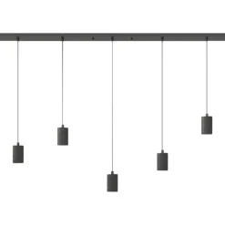 Trendhopper Pendel Retro 5-delig Zwart^ Hanglampen