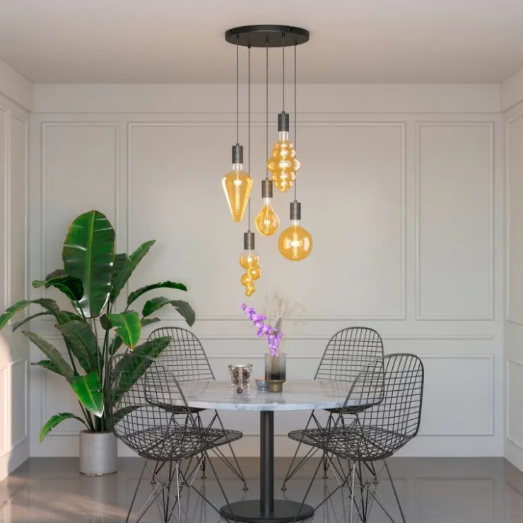 Trendhopper Pendel Retro rond 50cm Zwart^ Hanglampen