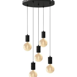 Trendhopper Pendel Retro rond 50cm Zwart^ Hanglampen