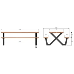 Trendhopper Picknicktafel Tablo Naturel Outdoor^ Outdoor|Eetkamertafels