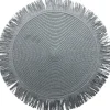 Trendhopper Placemat Fringe donkergrijs set van 2^ Koken & Tafelen