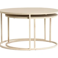 Trendhopper Salontafel Sadar Set van 2 Zand 65X38+75X42 Cm^ Salontafels|Bijzettafels